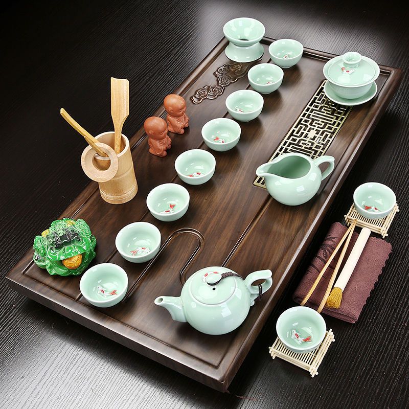 功夫茶具茶盤套裝小型實木茶臺一整套茶壺茶杯家用辦公室