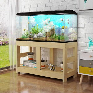 實木魚缸架雙層定做簡易簡約家用水族箱底櫃魚缸櫃實木魚缸架底座