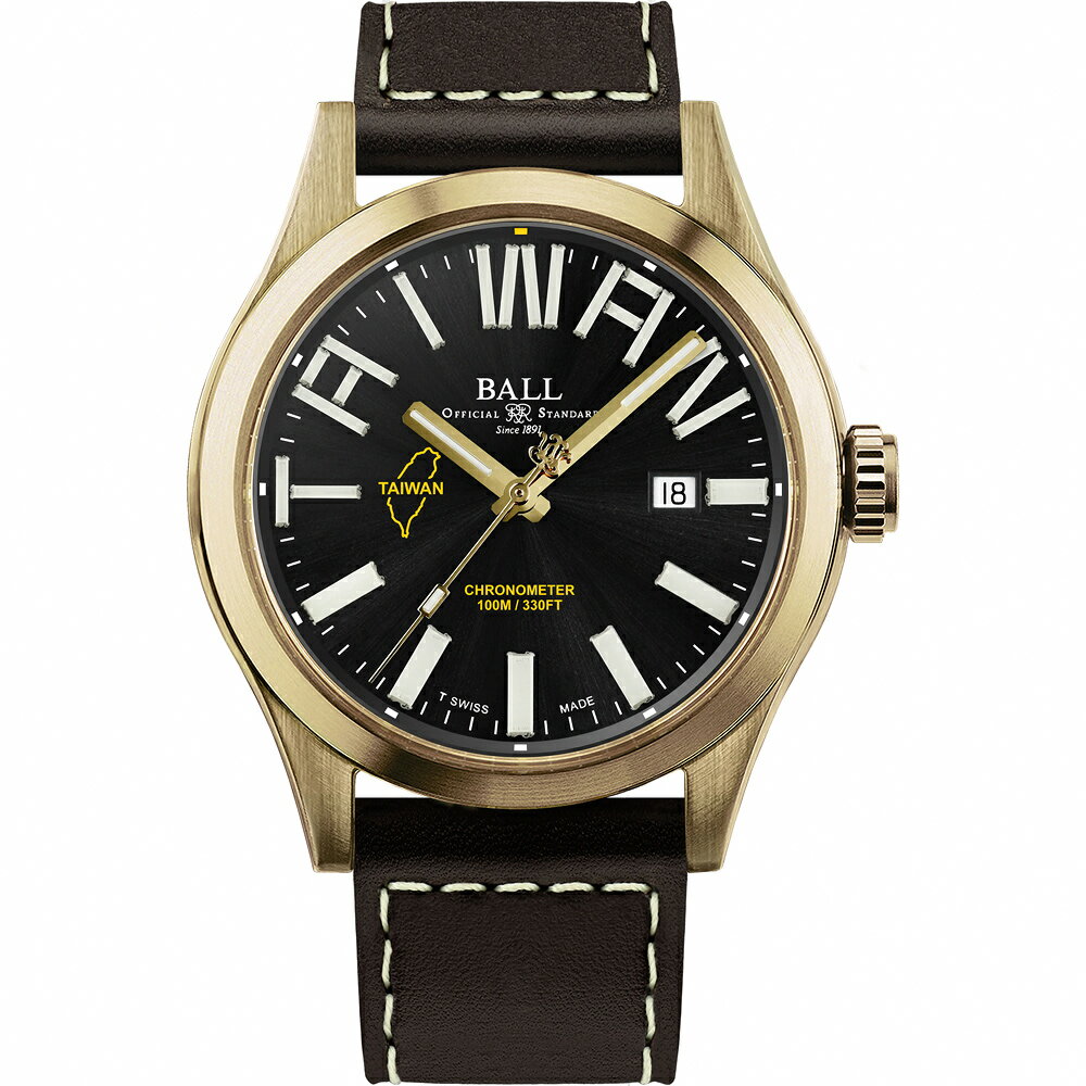 BALL 波爾錶 Engineer III 臺灣騰雲號 130週年青銅款限量紀念機械腕錶(ND2186C-L3C-BK)-43mm-黑麵皮革【刷卡回饋 分期0利率】【APP下單點數13倍送】
