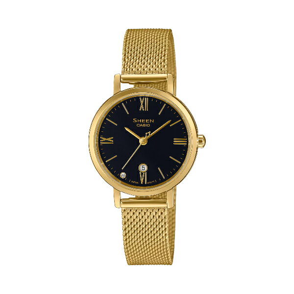CASIO 卡西歐 SHE-4540GM-1A 華麗優雅風格設計腕錶 黑、金色 28mm｜樂天全館特惠中★指定刷卡回饋10%
