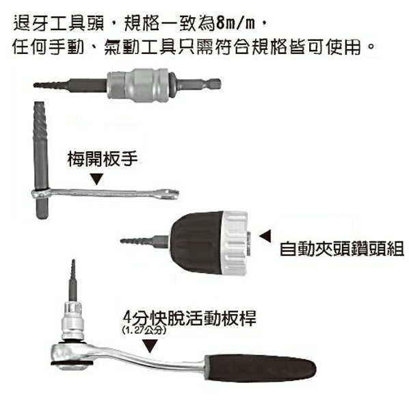 SELLERY舍樂力 26-215 螺絲退牙剋星 螺絲退牙器 退螺絲器 崩牙螺絲取出器 1