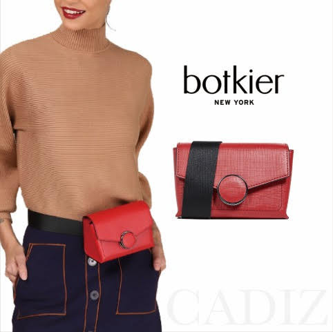 美國正品 Botkier Nolita Belt Bag  紅色簡約中性肩背腰包方形兩用包