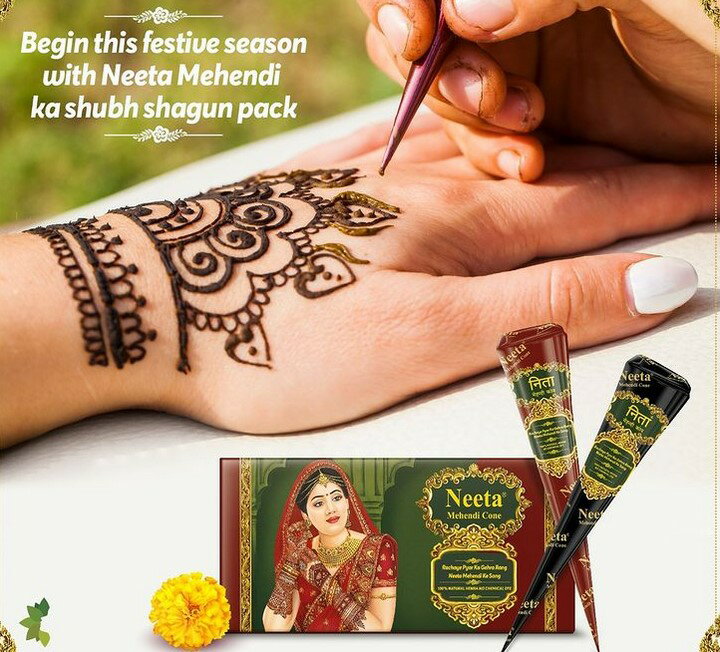 [綺異館] 印度 NEETA henna Mehandi 妮塔 純植物紋身 1打 指甲花 人體彩繪 短暫紋身KAVERI
