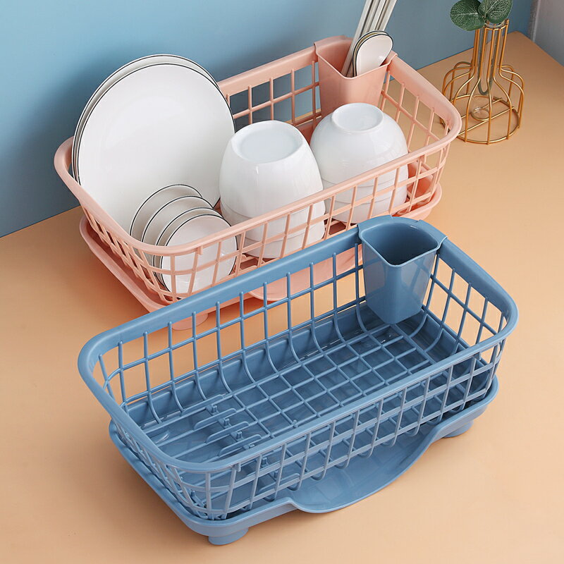 廚房置物架碗碟筷勺收納架濾水籃瀝水架塑料餐具收納盒收納筐碗柜