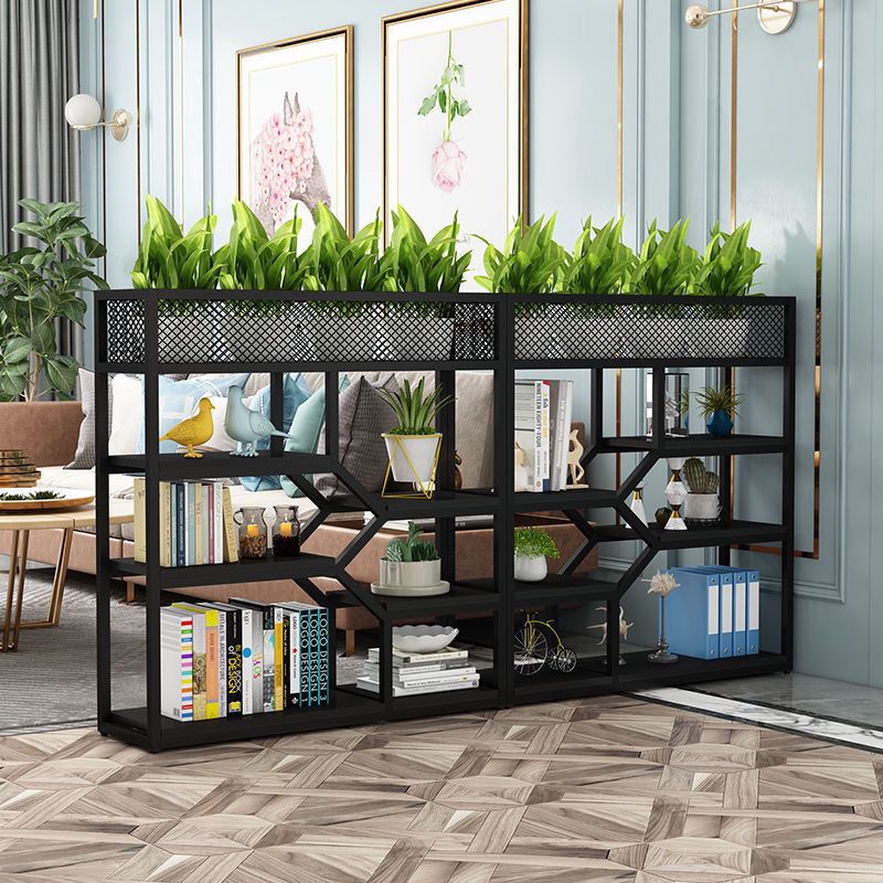 【最低價】【公司貨】鐵藝隔斷置物架書架餐廳裝飾屏風落地書柜家用客廳辦公室玄關花架 5