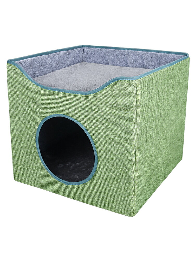 夏季寵物床 貓窩夏季折疊可拆洗封閉式易清理雙層兩只四季通用大號涼席寵物窩