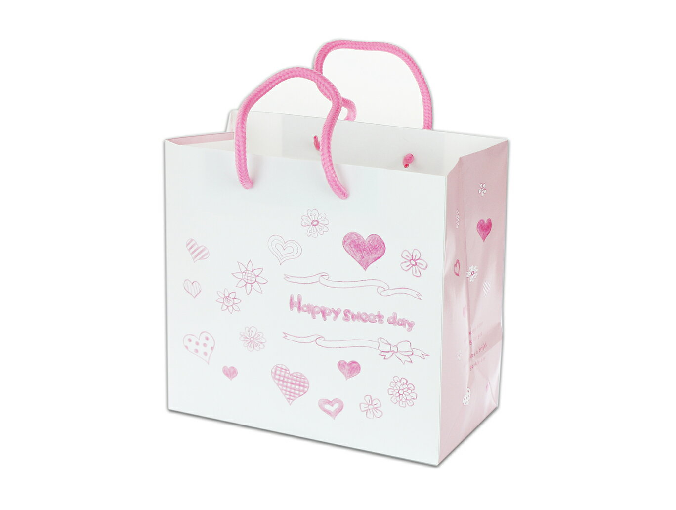 【H-02】粉色愛心紙袋 兩種規格 手提袋 收納袋 平放袋 厚紙袋 生日禮品禮物袋 手繪風格 包裝袋 蛋糕盒袋 送禮自用 購物袋 禮品袋 交換禮物袋