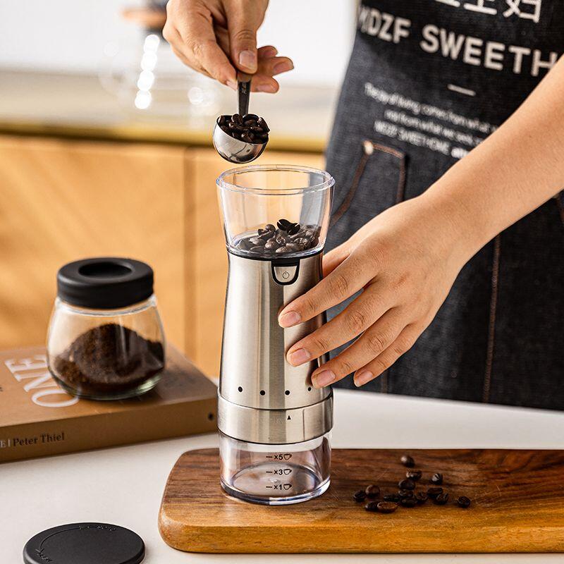 咖啡磨豆機 咖啡研磨器 磨粉機 摩登主婦電動磨豆機 咖啡豆研磨機 不銹鋼磨豆器咖啡機 家用小型手磨