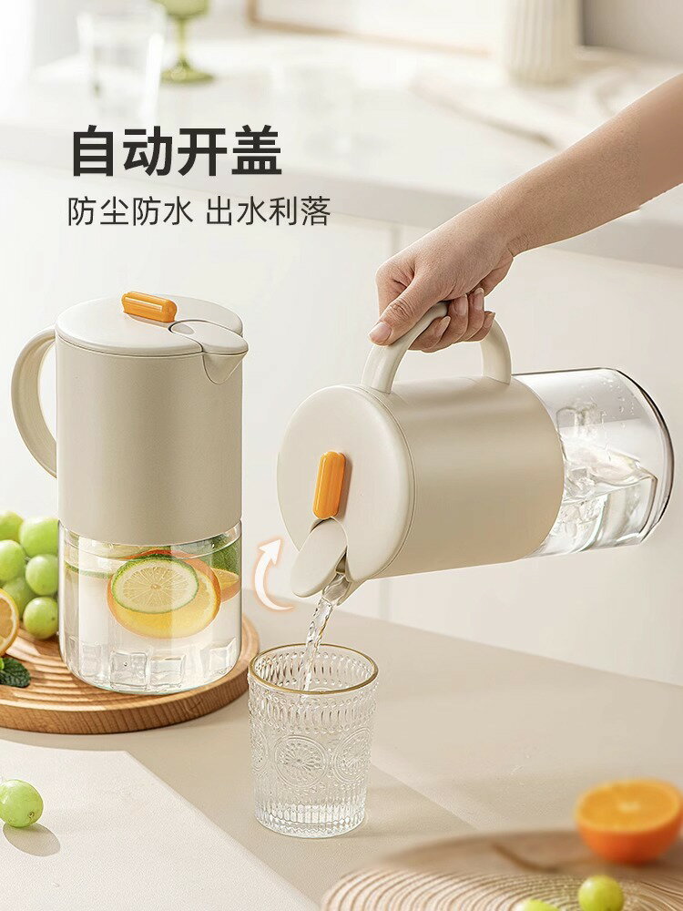 玻璃耐高溫冷水壺家用飲料桶大容量果茶壺高顏值泡茶涼水杯/水壺/茶壺/涼水壺/冷水壺/飲料壺/冷飲壺