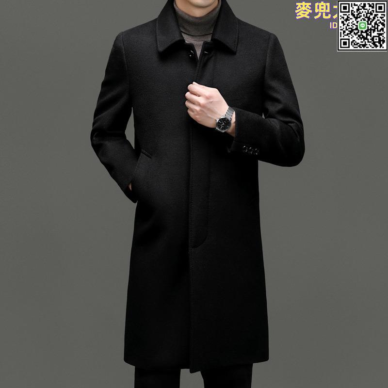 【全球優品滙】新品中長款羊毛呢子大衣男秋冬季爸爸裝商務休閒毛呢風衣外套