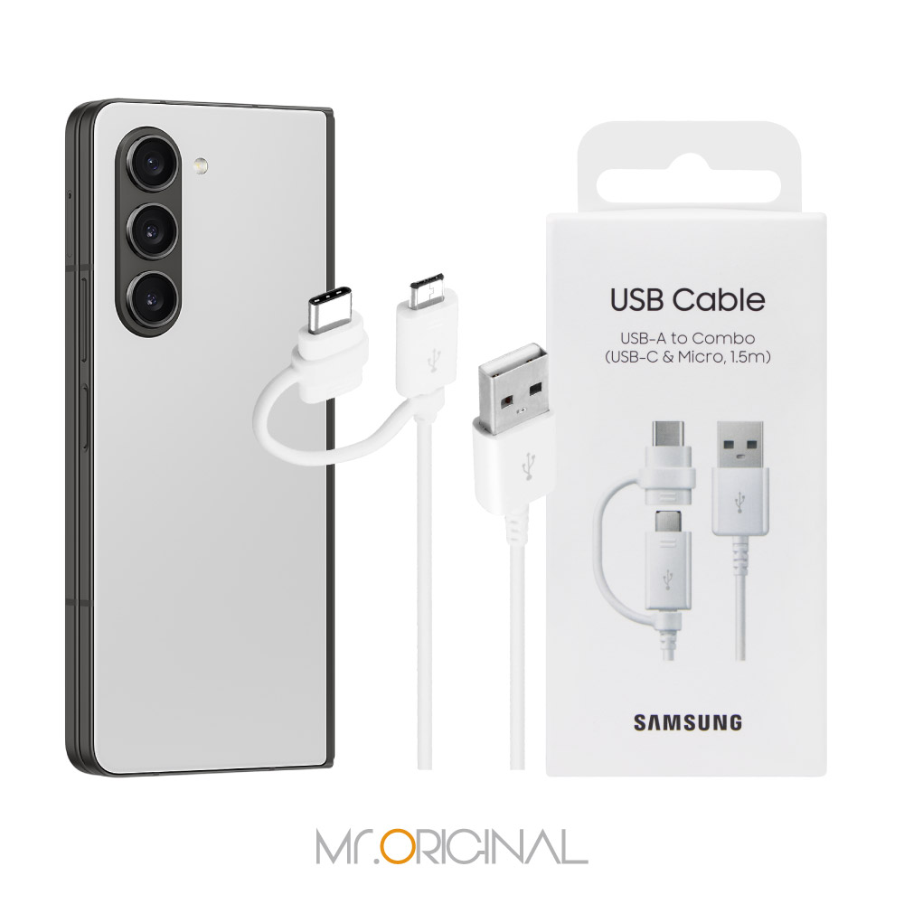 SAMSUNG原廠盒裝 Z Fold6 Flip6適用 二合一充電線【1.5m,Type C & Micro】DG930