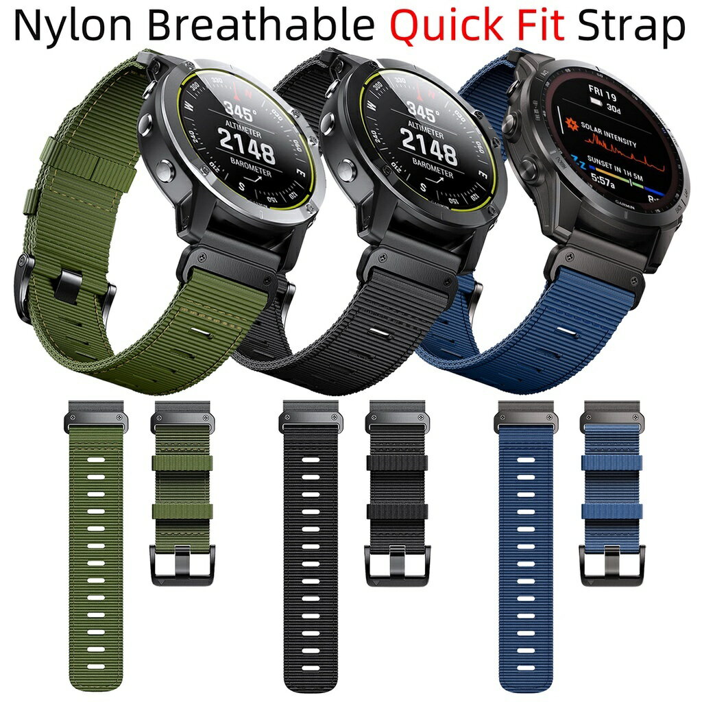 Garmin MARQ 2 Quaitx 3 5 7 7X 錶帶 26mm 22mm 快拆 柔軟 尼龍 透氣