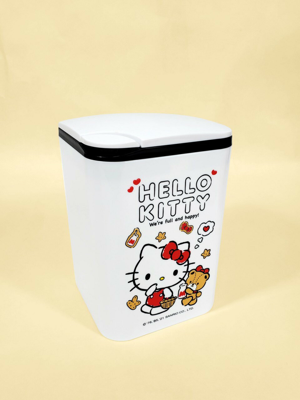 【震撼精品百貨】凱蒂貓 Hello Kitty 臺灣授權 SANRIO三麗鷗 KITTY按壓式垃圾桶-白#19244 震撼日式精品百貨