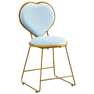 化妝椅 北歐餐椅輕奢鐵藝椅子心形蝴蝶大頭網紅美甲小凳子現代簡約化妝椅『XY11079』