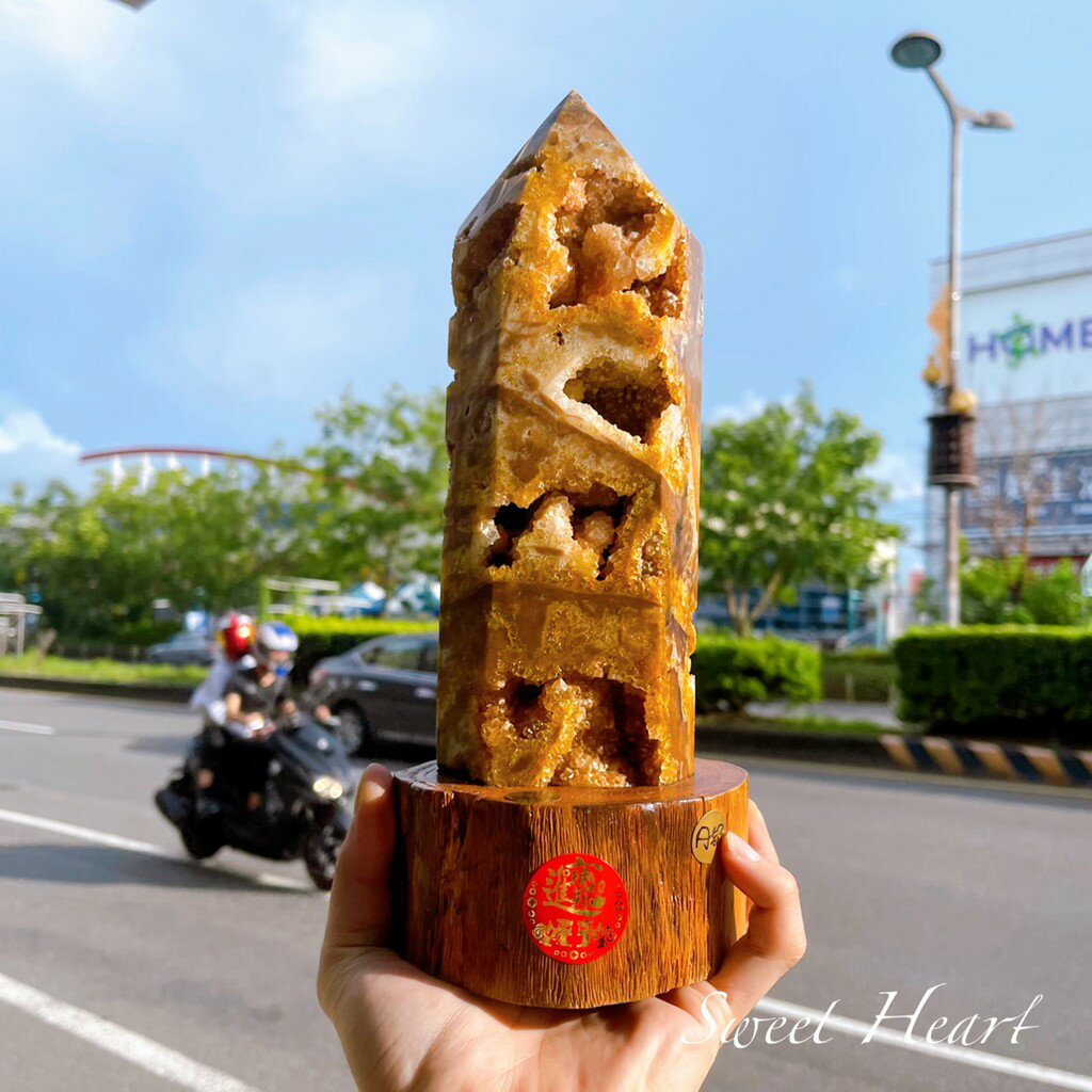 Sweet Heart 田芯開運精選 絕美 高品質 閃鋅礦 閃鋅礦柱 閃鋅柱 辦公桌必備 有好康(洞) 含實木座 3
