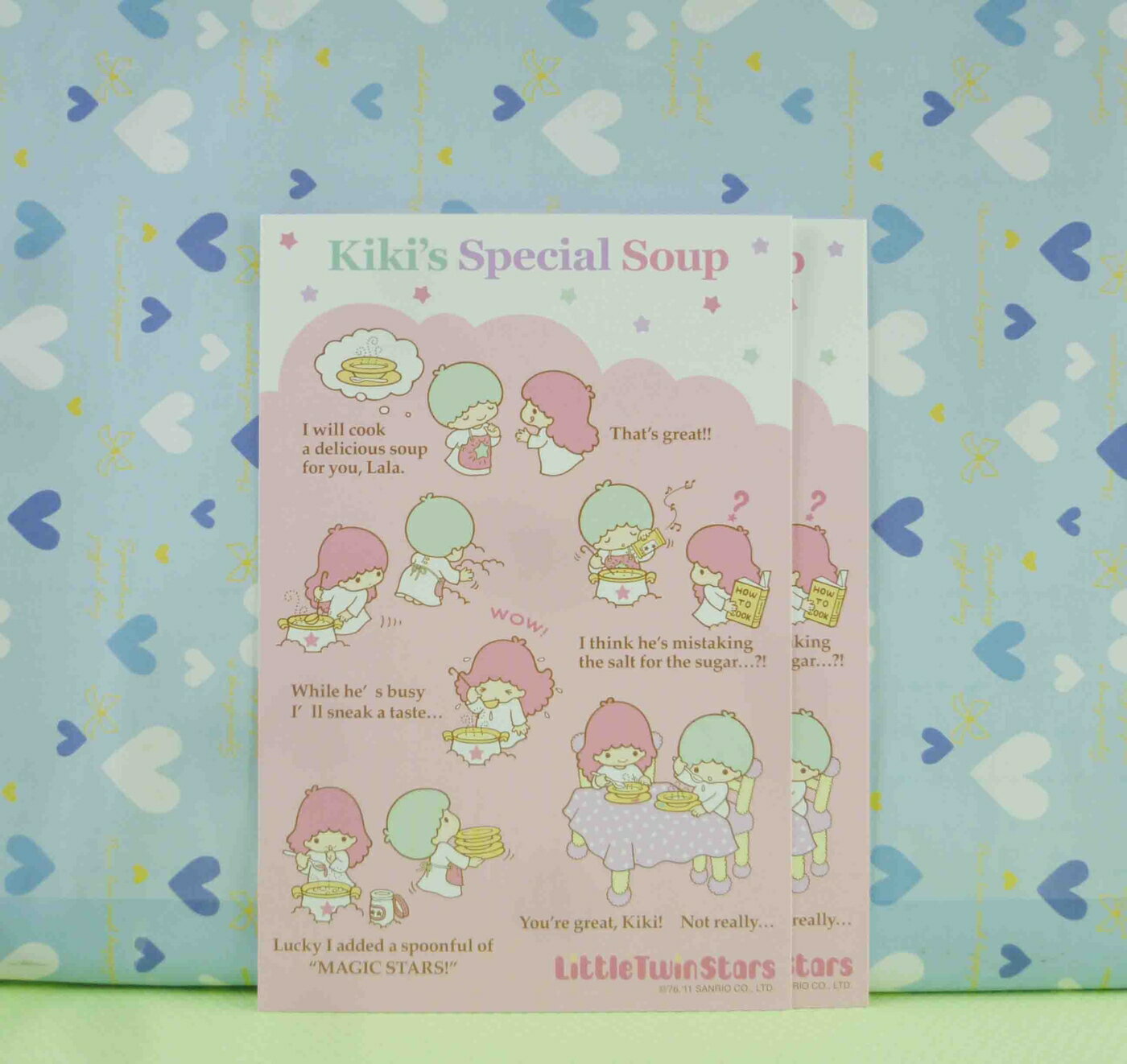 【震撼精品百貨】Little Twin Stars KiKi&LaLa 雙子星小天使 明信片(2入)-吃飯 震撼日式精品百貨