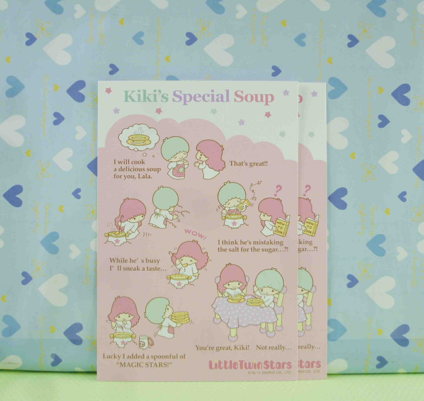 【震撼精品百貨】Little Twin Stars KiKi&LaLa 雙子星小天使 明信片(2入)-喫飯 震撼日式精品百貨