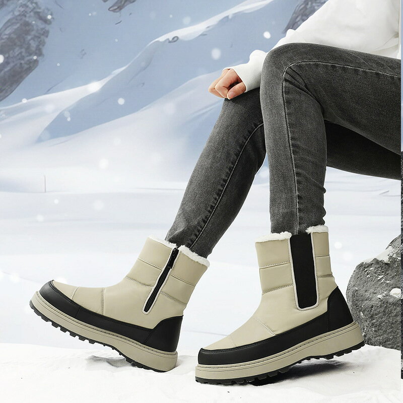 【免運】可開發票 雪靴 冬季戶外女鞋時尚大碼女士戶外運動雪地靴加絨保暖中筒大棉鞋