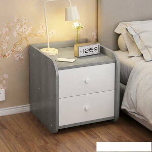 床頭柜現代簡約臥室小型收納柜ins風簡易款迷你床邊窄置物架柜子
