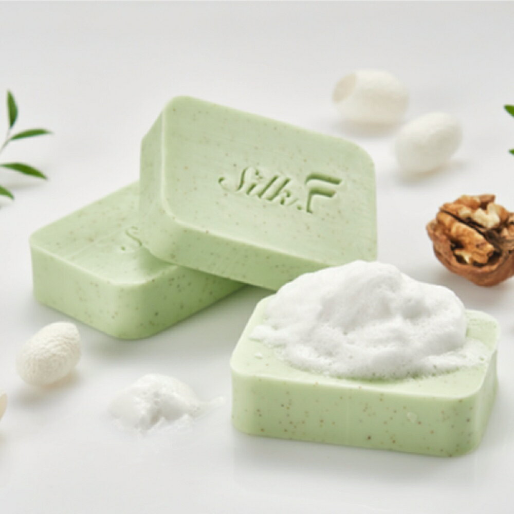 Silk.F絲芙真蠶絲檸檬馬鞭草柔膚皂100g/手工皂/洗臉/洗澡沐浴/洗手／領券再折