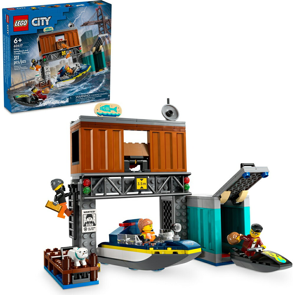 樂高LEGO 60417 City 城市系列 警察快艇和壞蛋藏身處