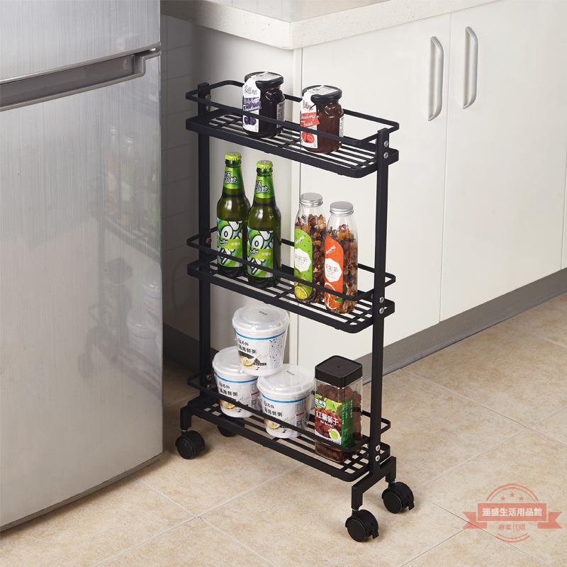 夾縫收納置物架收納層架冰箱間隙廚房浴室可移動置物架分層小推車