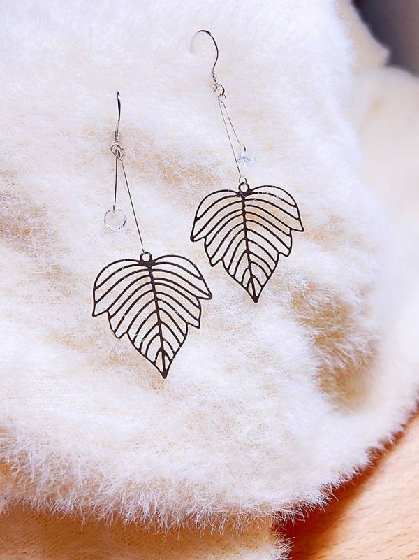 現貨專區｜大樹葉銀針耳環(Z-hdes29)｜送禮精選店家★Reyna jewelry 女王飾品
