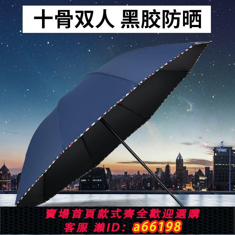 【臺灣公司 可開發票】經典商務傘折疊雨傘大號雙人晴雨傘兩用防曬太陽傘男女禮品廣告傘