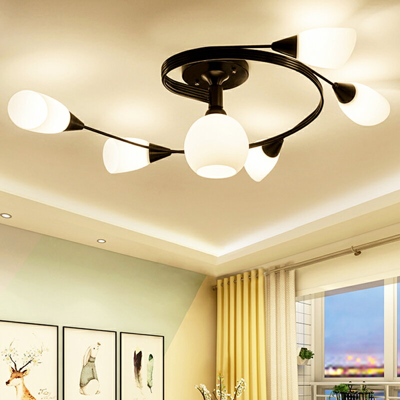 新款美式創意LED臥室客廳吊燈房間簡約大氣家用個性北歐吸頂燈具