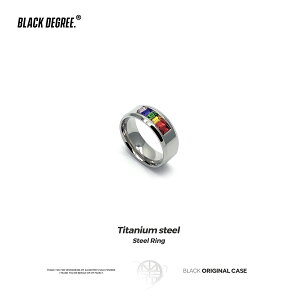 「BLACKDEGREE x 黑度」日韓彩虹旗同志拉拉男女情侶鋯石鈦鋼戒指