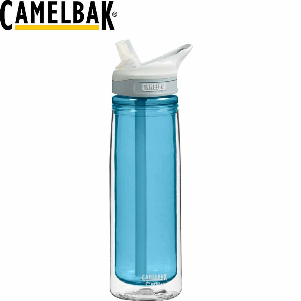 【CamelBak 美國 600ml 多水雙層吸管水瓶 水藍】53539/運動水壺/水壺/登山/露營