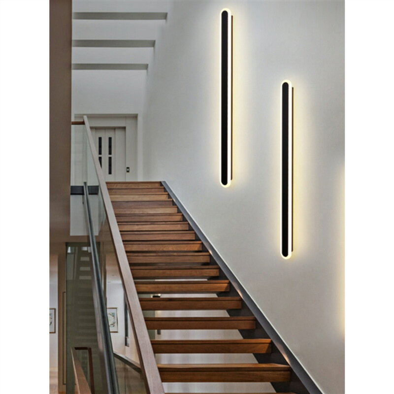 新款北歐壁燈創意極簡長條過道樓梯簡約現代玄關客廳臥室床頭燈具「限時特惠」