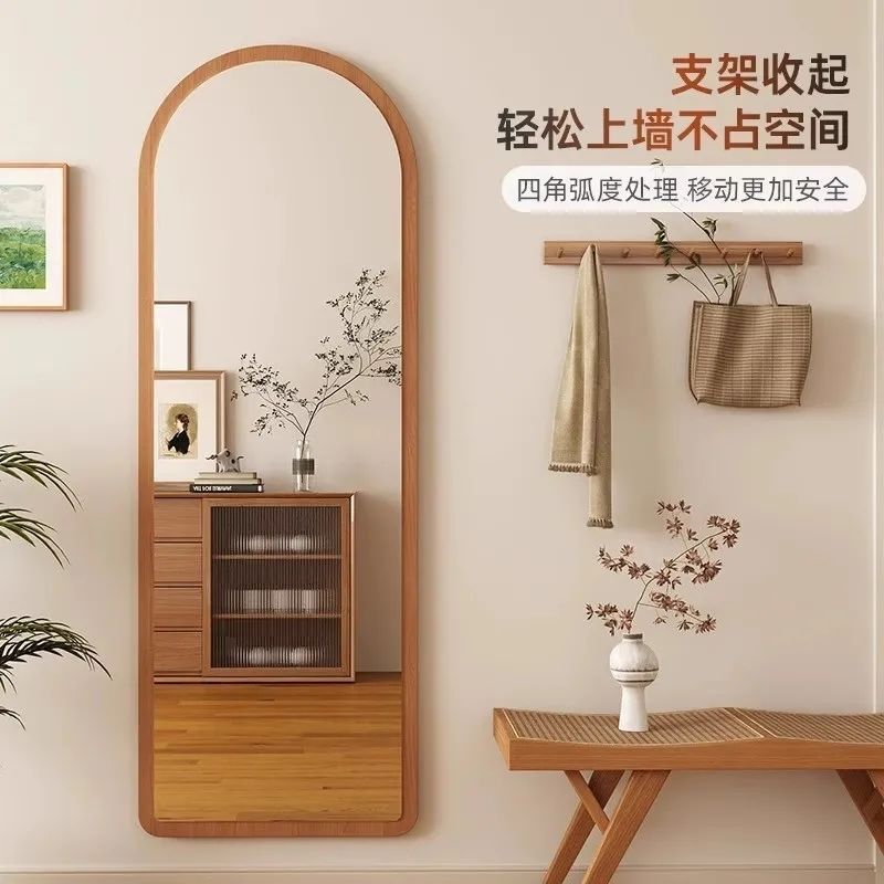 古風木框新中式臥室客廳實木穿衣鏡掛墻落地防爆全身鏡高畫質不變形 全身鏡/立鏡/鏡子/美妝鏡/裝飾鏡/防霧鏡/鏡子貼牆/鏡子畫