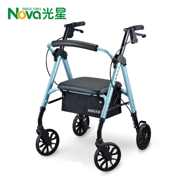 光星助行器STAR(座椅可調高度)帶輪型助步車/步行車/購物車/散步車/助行椅