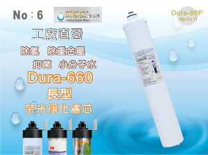 【龍門淨水】卡式Dura-660高效能濾芯-長 奈米銀抑菌 除重金屬 小分子 除氯 淨水器 過濾器(NO.6)