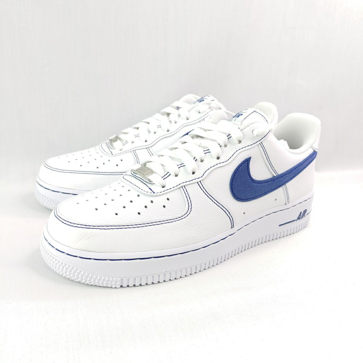 NIKE HQ2037100 Air Force 1 07 LV8 男休閒鞋 皮革 經典 白x寶藍【iSport愛運動】