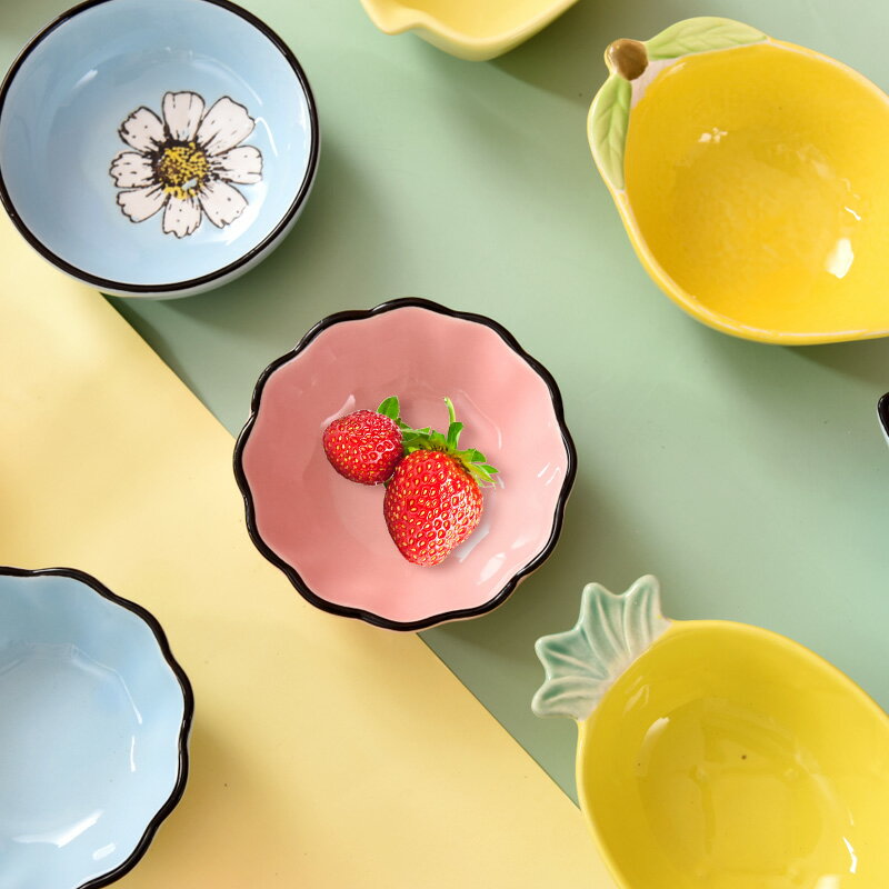 北歐陶瓷小碟子火鍋蘸料碟家用日式調味碟創意卡通醋碟醬油碟菜碟