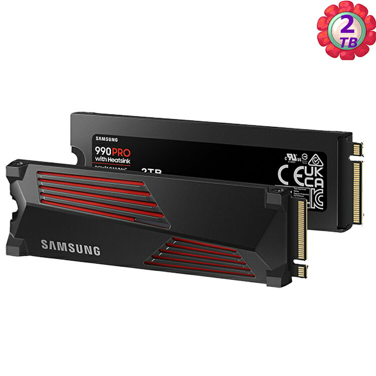 SAMSUNG 990 PRO 2TB 2T MZ-V9P2T0CW M.2 PCIe 4.0 NVMe SSD含散熱片