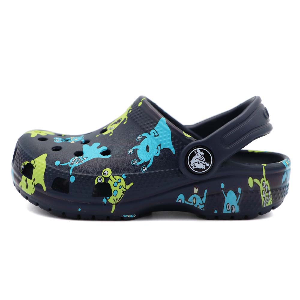 Crocs classic monster print clog t卡駱馳 洞洞鞋 防水 小童 宇宙怪獸 R6706 (206833-410)