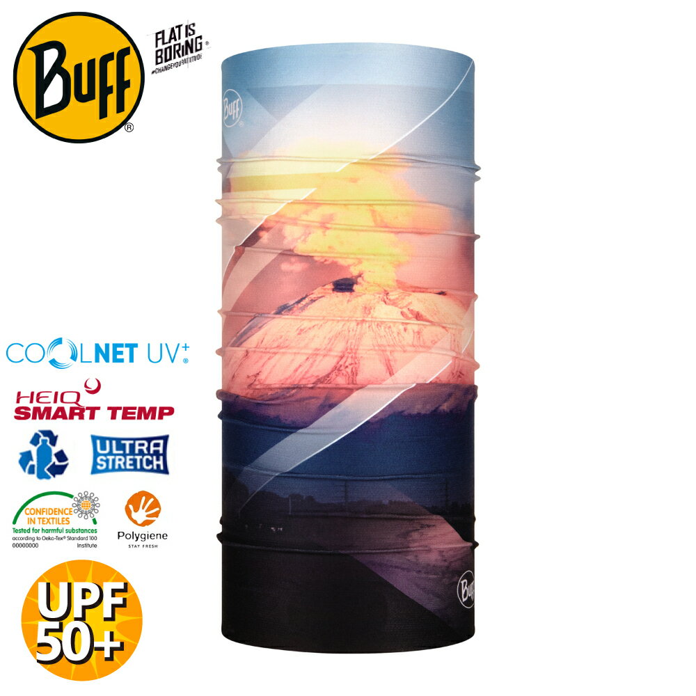 【BUFF 西班牙 Coolnet抗UV頭巾《山嶽系列-波波卡特佩特火山》】125088/涼感/圍脖/帽子/口罩/圍巾