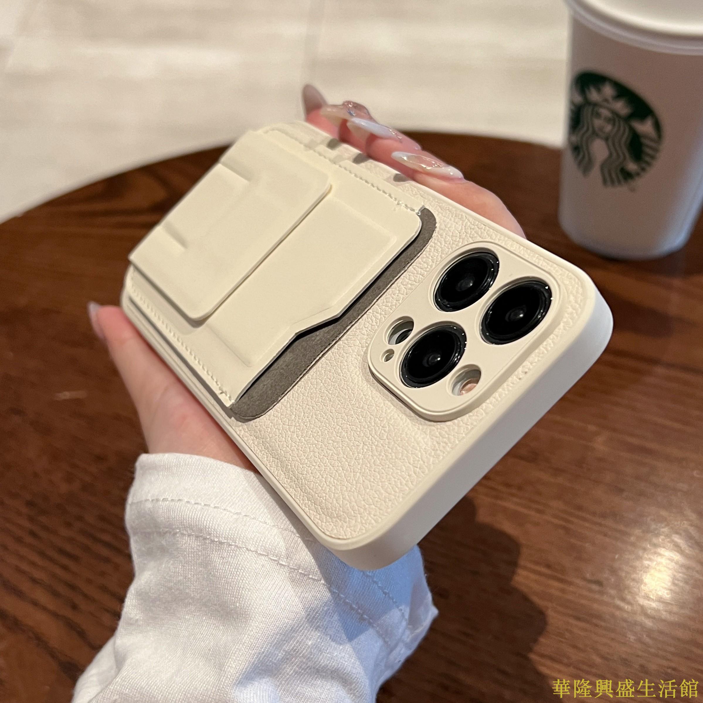 新款卡包式支架適用蘋果14pro手機殼適用iphone13promax防摔簡約11高檔12pro時尚潮流高階感xsmax女款插卡式