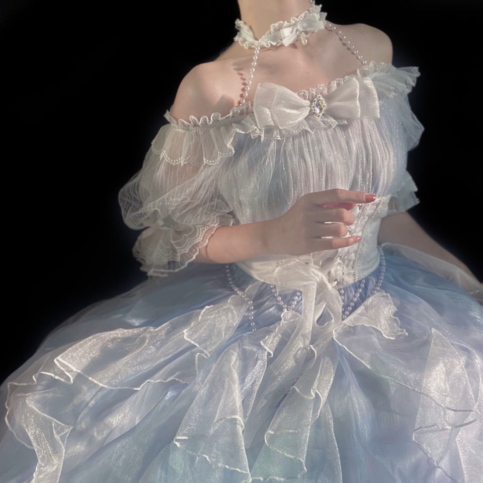 洛麗塔全款全套原創設計人魚的謊言Lolita洋裝連衣裙短袖夏op花嫁