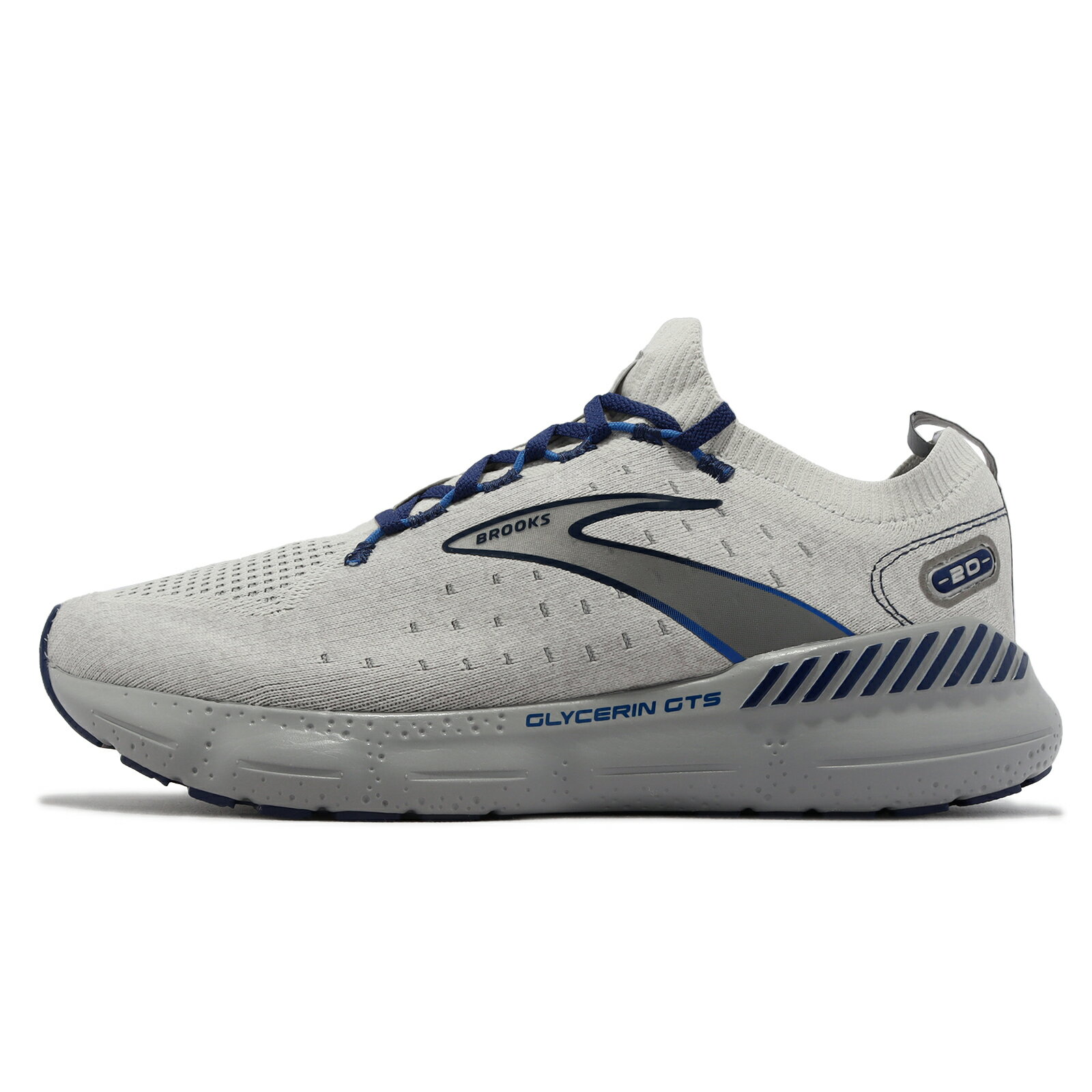 Brooks 慢跑鞋 Glycerin StealthFit GTS 20 男鞋 灰 藍 甘油20代 氮氣中底 1103851D081