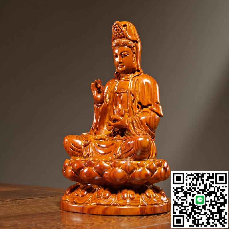 花梨木雕觀音菩薩佛像擺件實木觀世音家居客廳公司擺設紅木工藝品