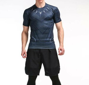 FINDSENSE MD 日系 時尚 男 高彈力 緊身運動短T 訓練服 跑步 健身T恤 短袖T恤 暗色系 酷炫圖案