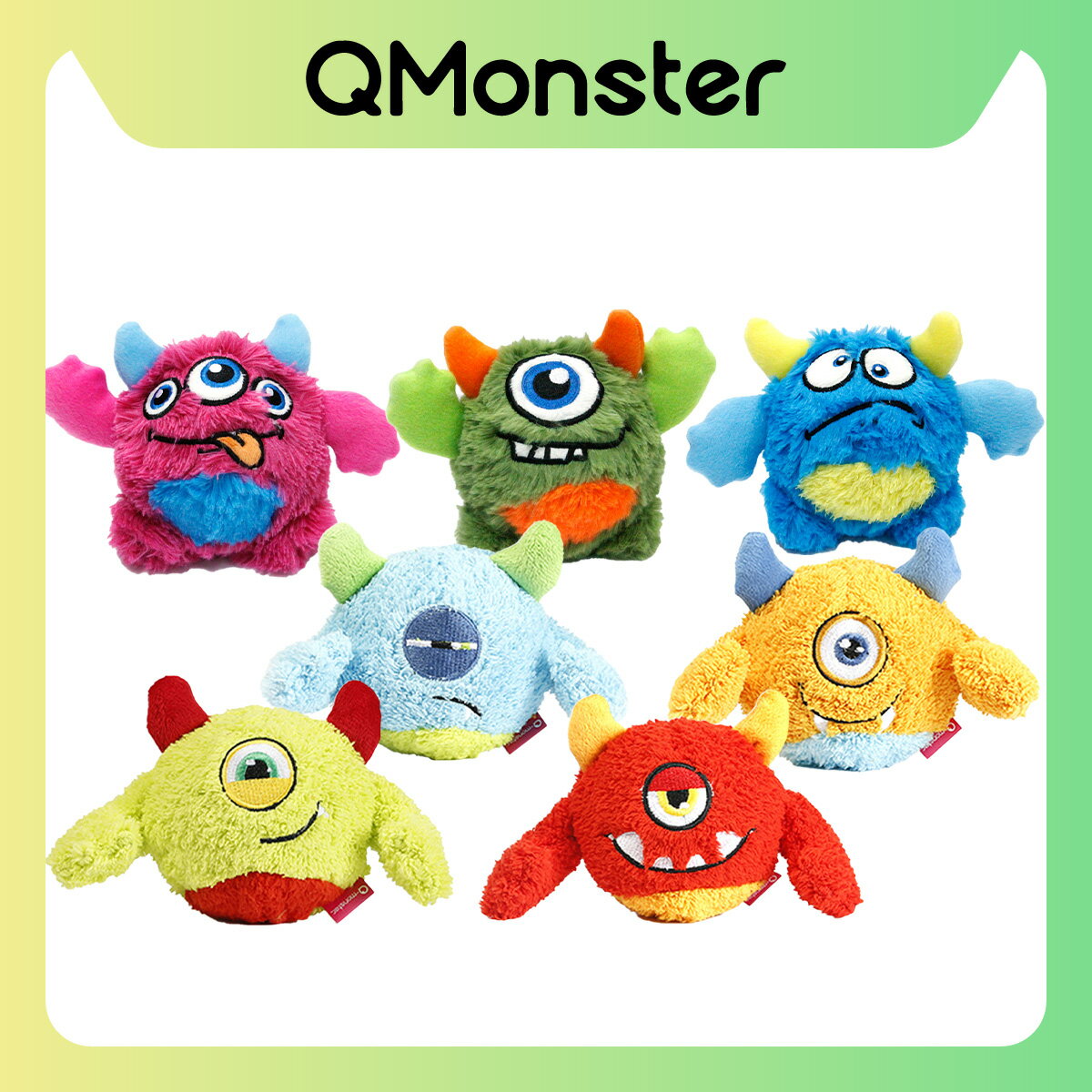 【Q-MONSTER】Q寶家族系列 狗玩具 發聲玩具 寵物玩具 毛絨玩具 狗狗玩具 Q MONSTER