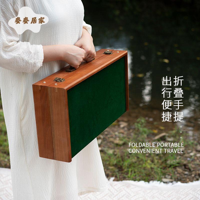 戶外 旅行 折疊 便攜式 網紅小號MINI麻將 牌套裝家用手搓宿舍 露營 桌臺[PP0505063]