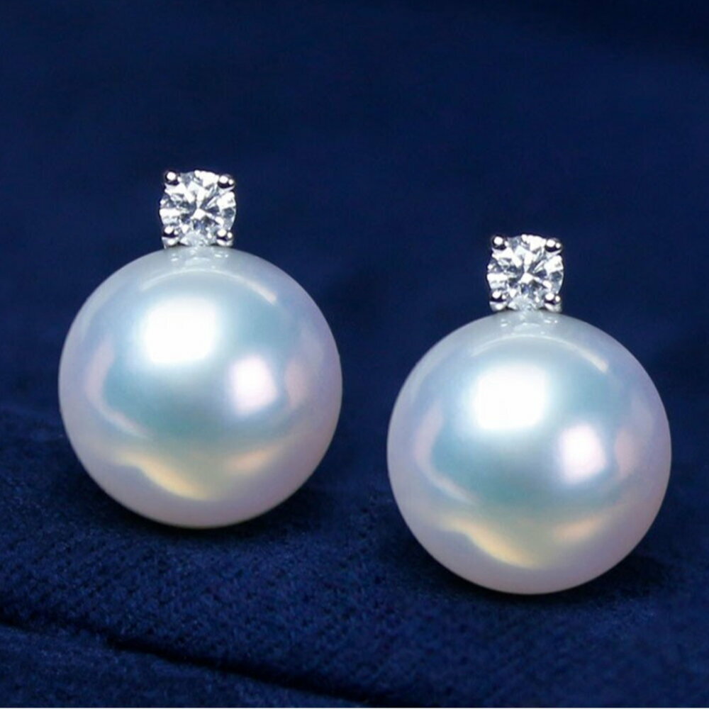 【醇想珠寶】天然南洋澳白 王妃款 耳釘 18K 金 正圓珍珠 耳飾 天然海水珍珠 優雅 氣質珍珠耳飾