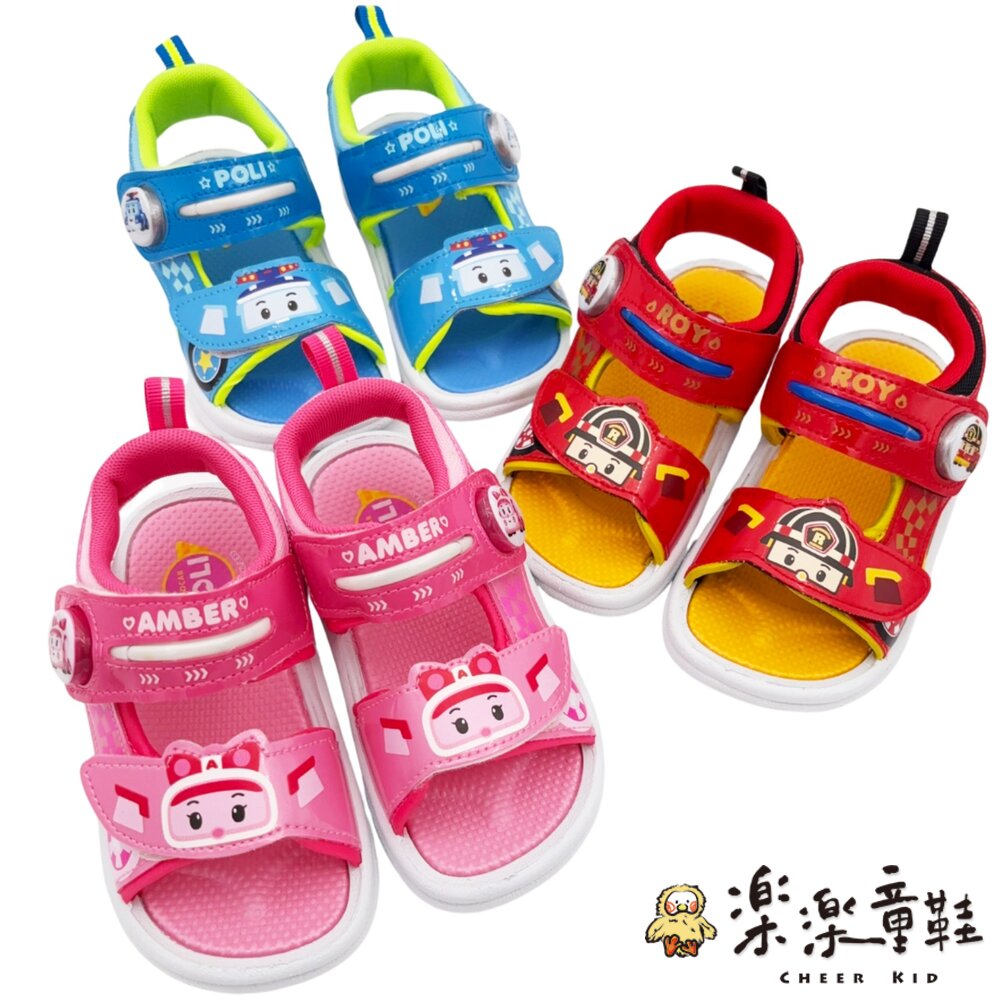 台灣製波力救援小隊電燈涼鞋-共三色可選 - 台灣製 台灣製童鞋 MIT MIT童鞋 女童鞋 男童鞋 台灣製涼鞋 露趾涼鞋 電燈涼鞋 波力童鞋 救援小英雄 波力 Poli 羅尹 Roy 安寶 Amber 波力Poli Robocar Poli