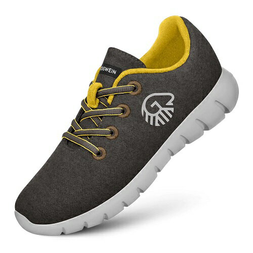 原裝進口 奧地利GIESSWEIN MERINO RUNNER 美麗諾羊毛休閒女鞋(女／黃邊深灰色)【奧地利精品】送禮推薦★APP下單點數4倍送